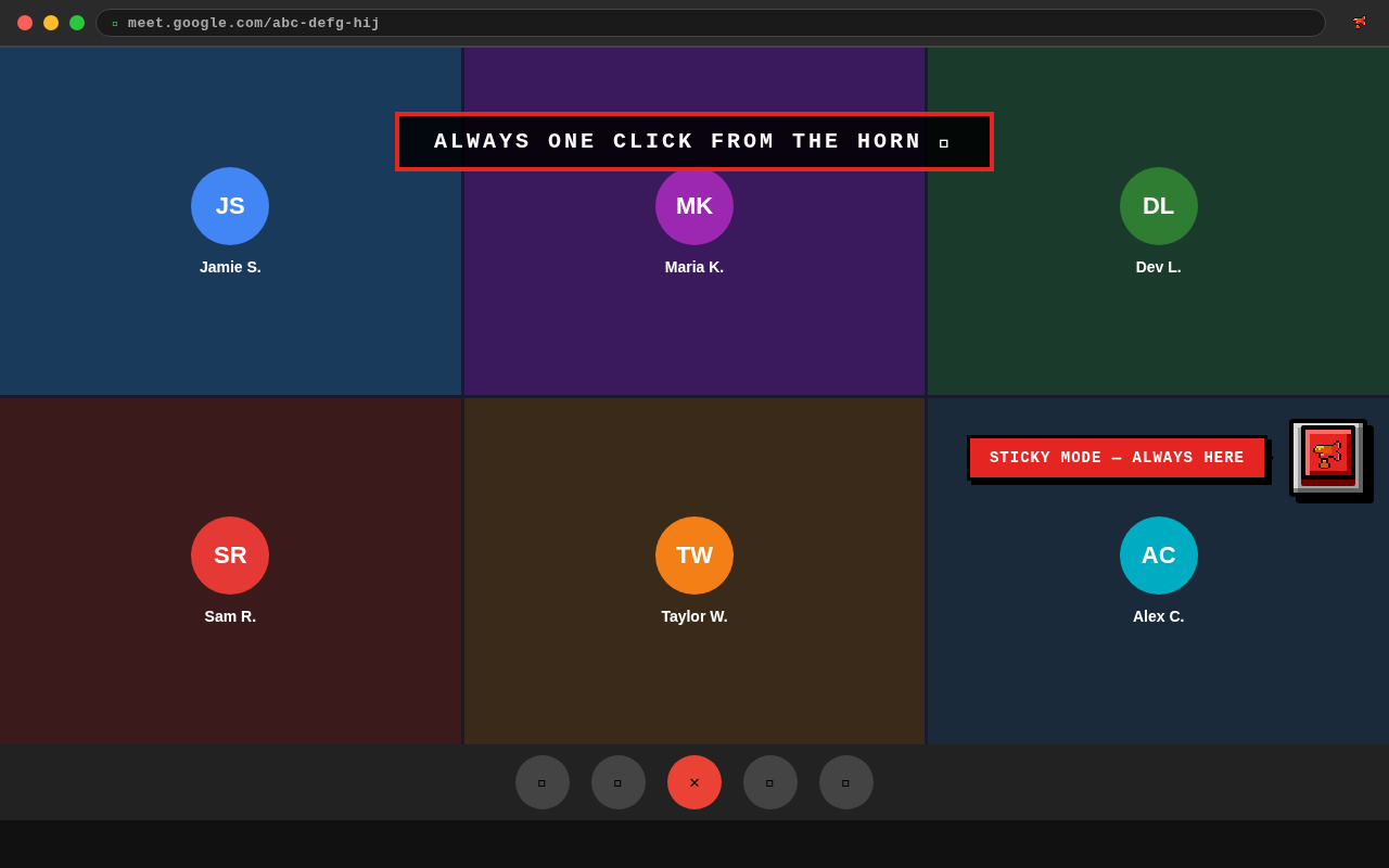 Sticky mode floating button on Google Meet